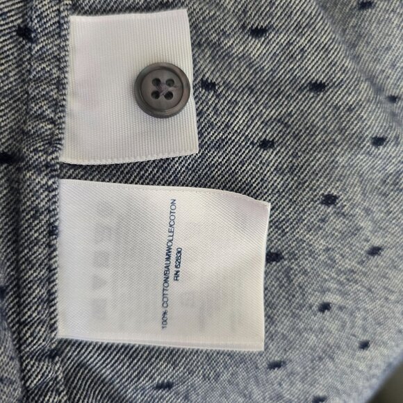 Lands End Womens Button-Up Shirt Blue With White Polka Dot Print Size 22 CM2013 - Picture 8 of 8